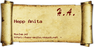 Hepp Anita névjegykártya